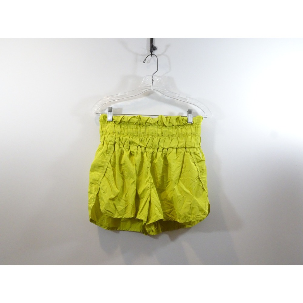 Free People FP Movement The Way Home Shorts Neon Yellow Lime High Waist Medium